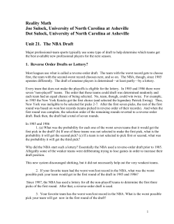 Reality Math Joe Sulock, University of North Carolina at Asheville