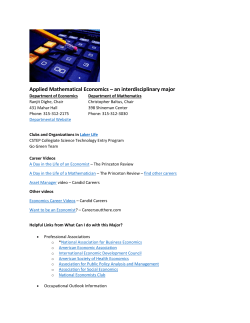 Applied Mathematical Economics &ndash; an interdisciplinary major