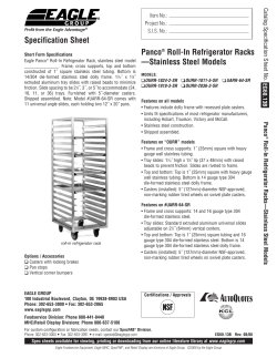 Panco&reg; Roll-In Refrigerator Racks &mdash;Stainless Steel