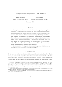 Monopolistic Competition: CES Redux?∗