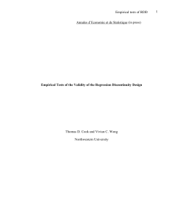 Empirical tests of the validity of the regression discontinuity design