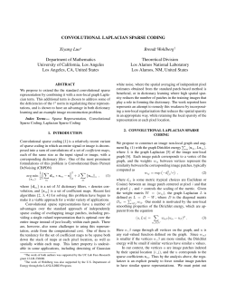 CONVOLUTIONAL LAPLACIAN SPARSE CODING Xiyang Luo