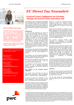 General Court Judgment on German change of control rules