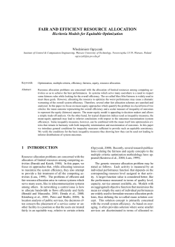 FAIR AND EFFICIENT RESOURCE ALLOCATION