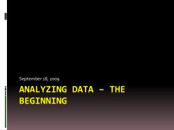 Analyzing data * the beginning