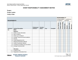 Event Responsibility Assignment Matrix Eram