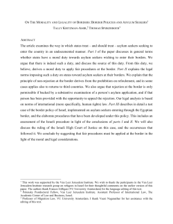 Border Policies and Asylum Seekers