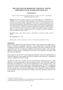 The creating of personnel strategy and its implementation to
