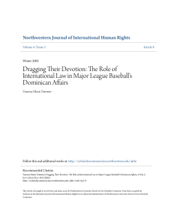 The Role of International Law in Major League Baseball`s