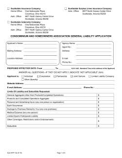 condominium and homeowners association general liability