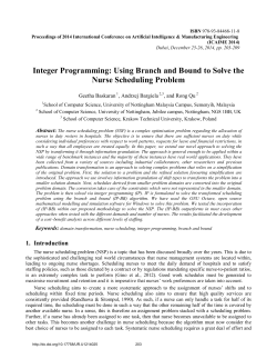 Integer Programming: Using Branch and Bound to Solve the Nurse