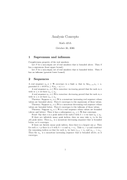 Analysis Concepts