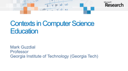 Contexts in Computer Science Education