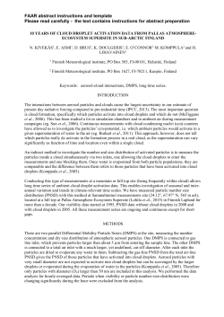 theory and practice of aerosol science - ICOS