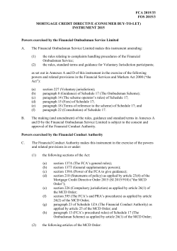 Mortgage Credit Directive