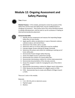 Unit 12.1: Modification of the Safety Plan