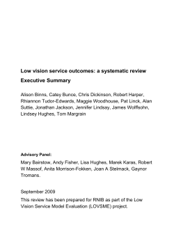 Low vision service outcomes