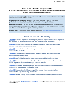 Public Health Actions for Immigrant Rights: A Short Guide to