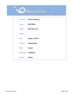 Kids Play Time Survey