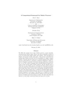A Compositional Framework for Markov Processes John C. Baez