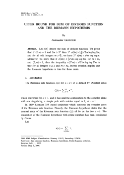 upper bound for sum of divisors function and the riemann hypothesis