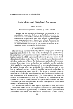 Probabilistic and Weighted Grammars