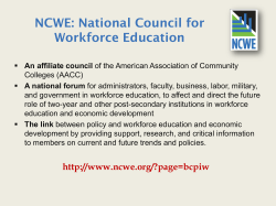 Power Point - National Council for Workforce Education