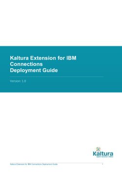 Kaltura Extension for IBM Connections