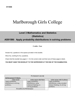 Probability DIstributions Prelim 2013 updated (No Poisson or