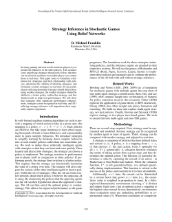 Strategy Inference in Stochastic Games Using Belief Networks