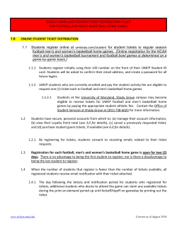 Student Ticket Policy