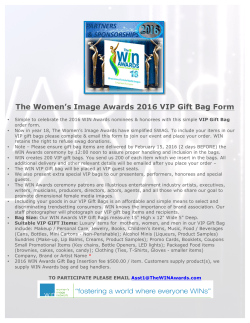 18 VIP gift bag forms - Women`s Image Network