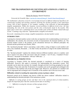 the transposition of counting situations in a virtual