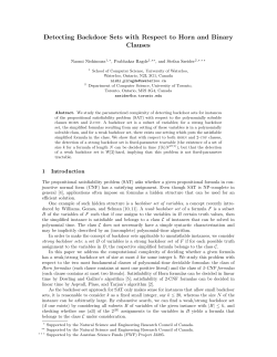 Detecting Backdoor Sets with Respect to Horn and Binary Clauses