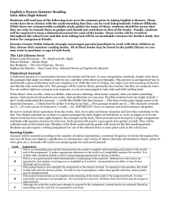 English 9 Honors Summer Reading Glen Allen High School The List