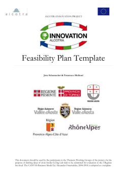 Feasibility Plan Template - ALCOTRA