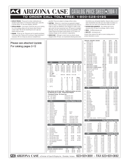 ARIZONA CASE CATALOG PRICE SHEET•2004-1