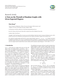 A Note on the Warmth of Random Graphs with Given Expected