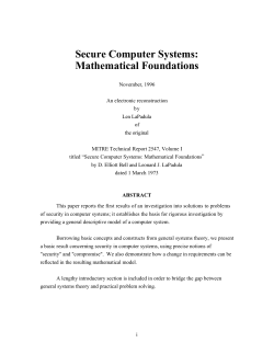 Secure Computer Systems: Mathematical