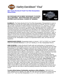 2017 Harley-Davidson&reg; Visa&reg; Free Ride Sweepstakes