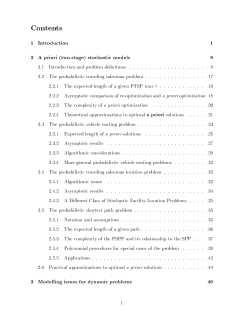 Contents 1 Introduction 1 2 A priori (two-stage