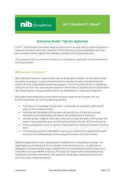Outcomes Guide: Tips for applicants