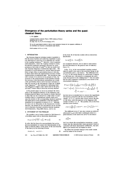 Divergence of the perturbation-theory series and the quasi