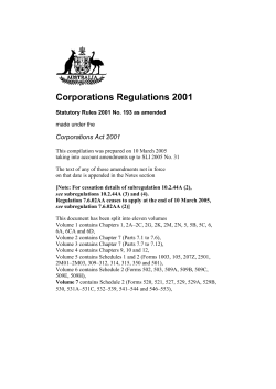 Corporations Regulations 2001 Statutory Rules 2001 No. 193 as