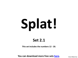 SPLAT 2.1 with numbers 12-20