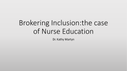 Brokering Inclusion: the case of Nurse Education