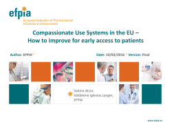 Compassionate Use Systems in the EU &ndash; How to improve for early