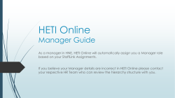 HETI Online - Manager Guide