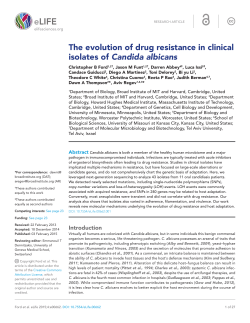 The evolution of drug resistance in clinical isolates of Candida