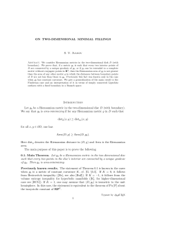 ON TWO-DIMENSIONAL MINIMAL FILLINGS SV Ivanov Introduction